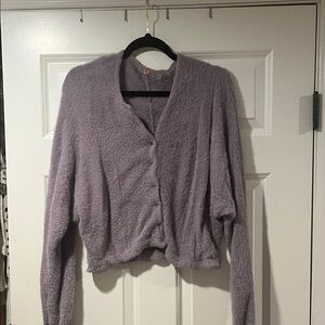 Free People Lavender Button-Up Women Sweater